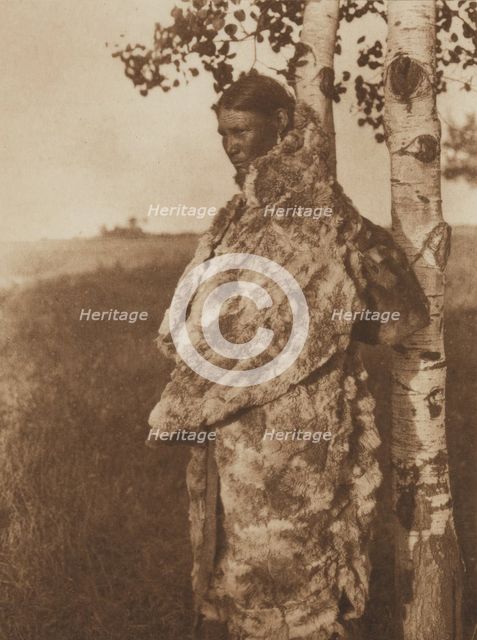 Cree Woman with Fur Robe, 1926. Creator: Edward Sheriff Curtis.