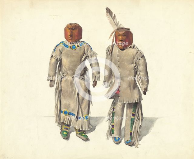 Cree Indian Dolls, c. 1936. Creator: Jane Iverson.