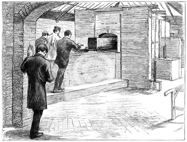 Cremation at the Cremation Society of England, St John's, Knaphill, Woking, Surrey, 1889. Artist: Unknown