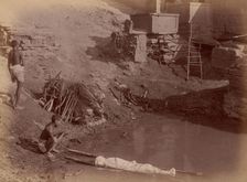 Cremation Ground at Manikarnika Ghat, Varanasi, India, 1860s-70s. Creator: Lawrie & Co., G.W