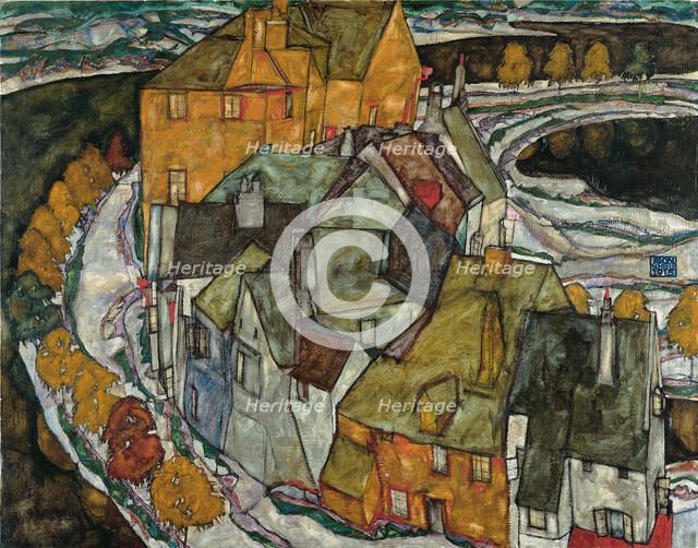 Crescent of Houses II (Island Town), 1915. Artist: Schiele, Egon (1890–1918)