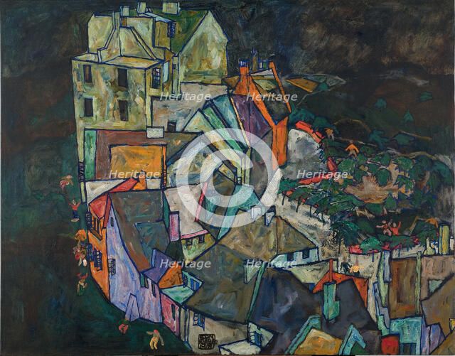 Crescent of Houses III. Artist: Schiele, Egon (1890–1918)