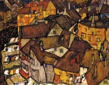 Crescent of Houses, Krumau (The Small City V), 1915