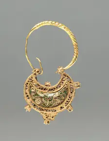 Crescent-Shaped Earring, 1000-1100. Creator: Unknown