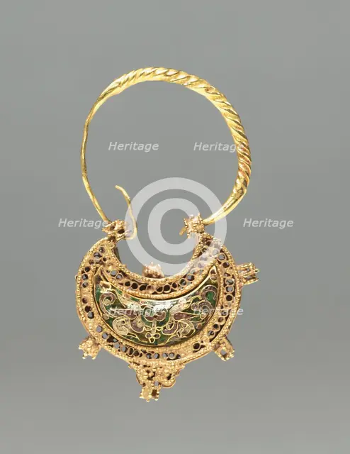 Crescent-Shaped Earring, 1000-1100. Creator: Unknown.