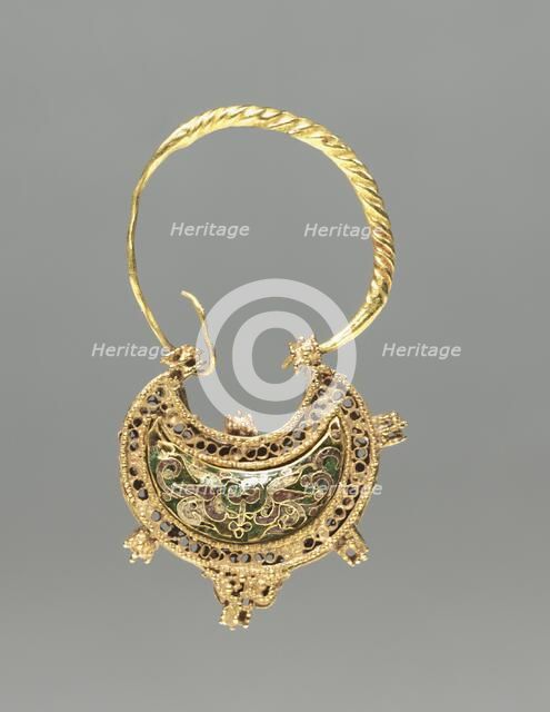Crescent-Shaped Earring, 1000-1100. Creator: Unknown.