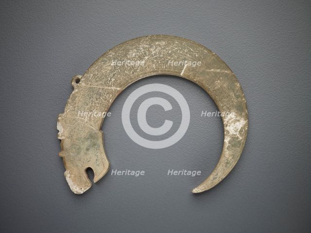 Crescent-shaped pendant in the form of a dragon, Eastern Zhou dynasty, 5th-4th century BCE. Creator: Unknown.