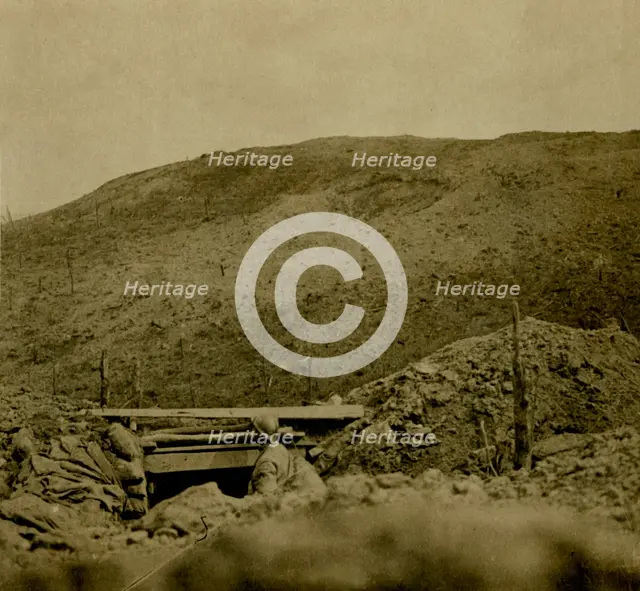 Crest of hill at Les Éparges, northern France, c1914-c1918.  Artist: Unknown.