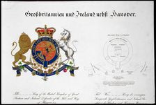 Crest of the King of the United Kingdom of Great Britain and Ireland and Hanover, 19th century