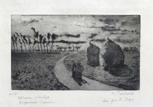 Crepuscule (avec Meules), 1879. Artist: Camille Pissarro