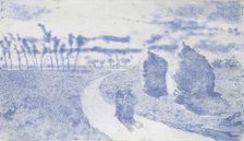 Crepuscule (avec Meules), 1879. Creator: Camille Pissarro