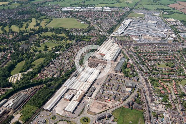 Crewe Railway Works and Bentley Motors car factory, Cheshire East, 2017. Creator: Damian Grady.