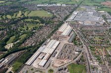 Crewe Railway Works and Bentley Motors car factory, Cheshire East, 2017. Creator: Damian Grady