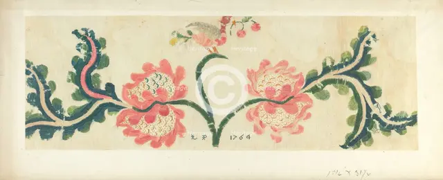 Crewel Bed Hanging, c. 1938. Creator: Helen E. Gilman.