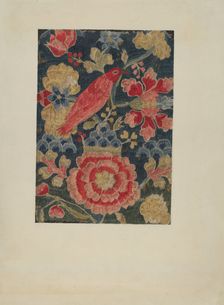 Crewel Embroidered Panel, c. 1937. Creator: Phyllis Dorr