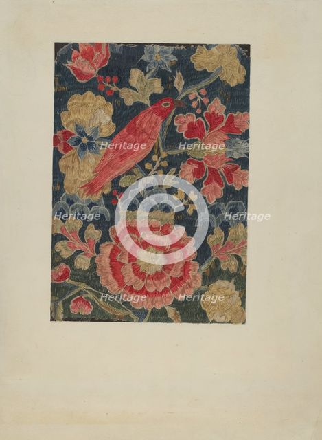 Crewel Embroidered Panel, c. 1937. Creator: Phyllis Dorr.