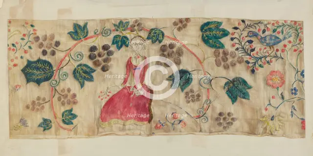Crewel Embroidered Valance, c. 1936. Creator: Lawrence Peterson.