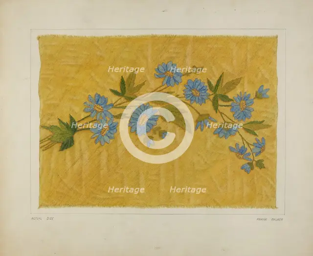 Crewel embroidery, 1935/1942. Creator: Frank Maurer.