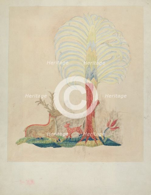 Crewel Embroidery, 1935/1942. Creator: Helen Dana.