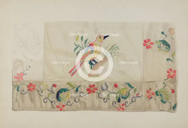 Crewel Embroidery, 1935/1942. Creator: Helen E. Gilman.