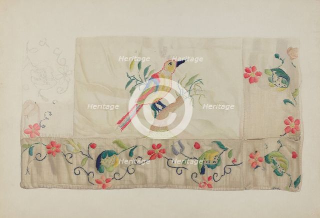 Crewel Embroidery, 1935/1942. Creator: Helen E. Gilman.