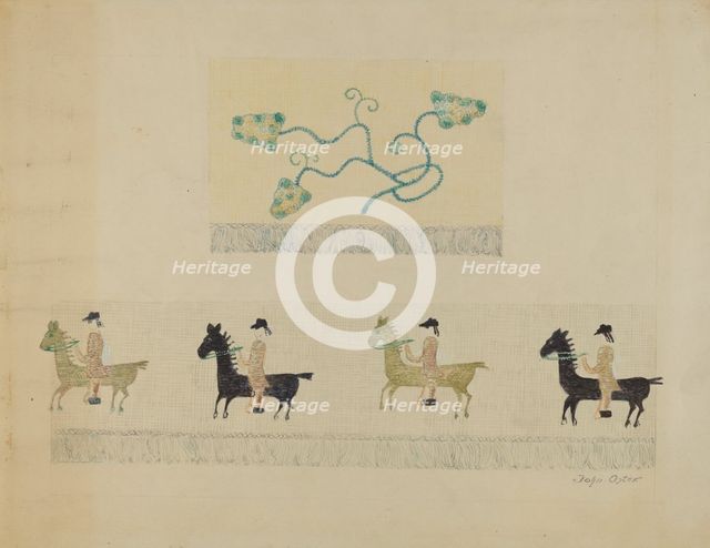 Crewel Embroidery, 1935/1942. Creator: John Oster.