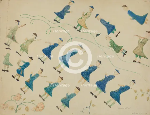 Crewel Embroidery, 1935/1942. Creator: John Oster.