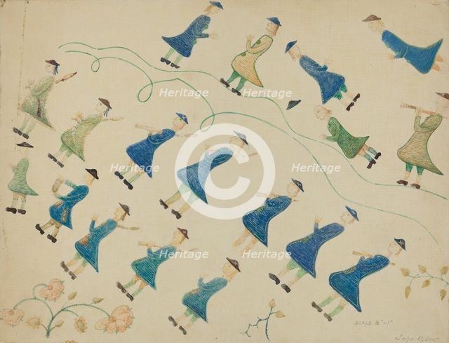 Crewel Embroidery, 1935/1942. Creator: John Oster.
