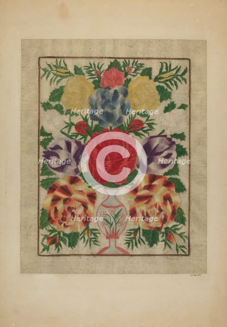 Crewel Embroidery, 1939. Creator: John Wilkes.