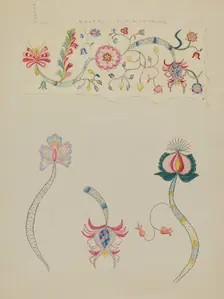 Crewel Embroidery, c. 1936. Creator: Fanchon Larzelere