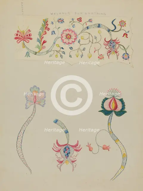 Crewel Embroidery, c. 1936. Creator: Fanchon Larzelere.