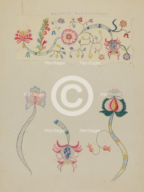 Crewel Embroidery, c. 1936. Creator: Fanchon Larzelere.