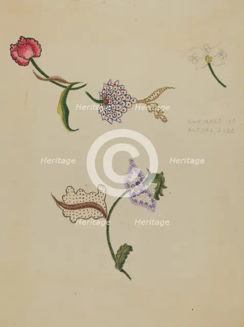 Crewel Embroidery, c. 1936. Creator: Fanchon Larzelere.