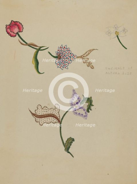 Crewel Embroidery, c. 1936. Creator: Fanchon Larzelere.