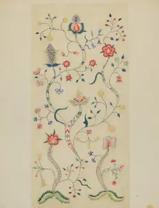 Crewel Embroidery, c. 1936. Creator: Fanchon Larzelere