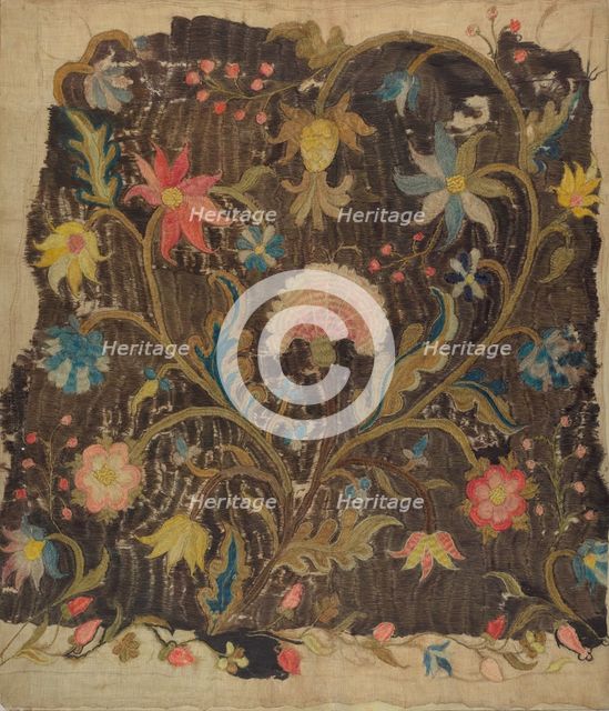 Crewel Embroidery for Chair Seat, c. 1937. Creator: Lawrence Peterson.