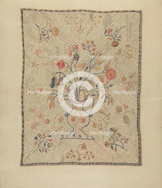 Crewel Wall Hanging, c. 1937. Creator: Isabelle De Strange.