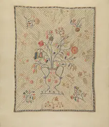 Crewel Wall Hanging, c. 1937. Creator: Isabelle De Strange