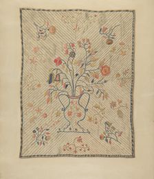 Crewel Wall Hanging, c. 1937. Creator: Isabelle De Strange