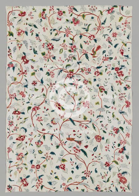 Crewel Work Curtain, England, early 18th century. Creator: Unknown.