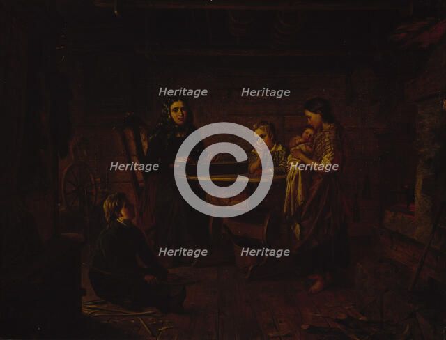 Crete Haapasalo Playing the Kantele, 1857. Creator: Robert Wilhelm Ekman.