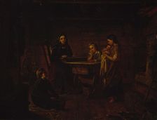 Crete Haapasalo Playing the Kantele, 1857. Creator: Robert Wilhelm Ekman