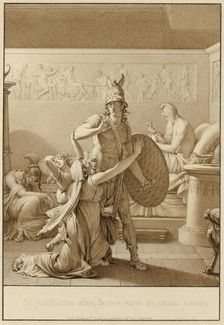 Creusa Pleads with Aeneas as He Leaves for War, 1803. Creator: Jean-Michel Moreau
