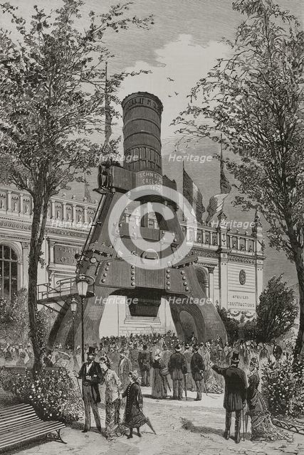 Creusot Steam Hammer presented by the Creusot factory at the Trocadero...Paris Exposition, 1878. Creator: Unknown.