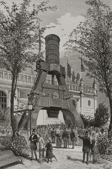 Creusot Steam Hammer presented by the Creusot factory at the Trocadero...Paris Exposition, 1878. Creator: Unknown