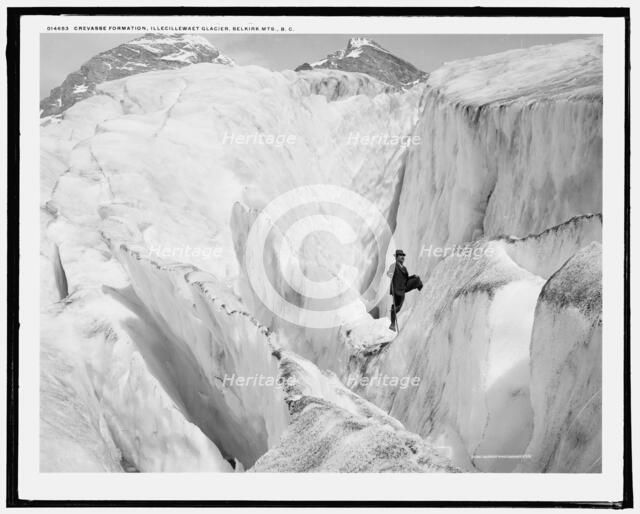 Crevasse formation, Illecillewaet Glacier, Selkirk Mts., B.C., c1902. Creator: Unknown.