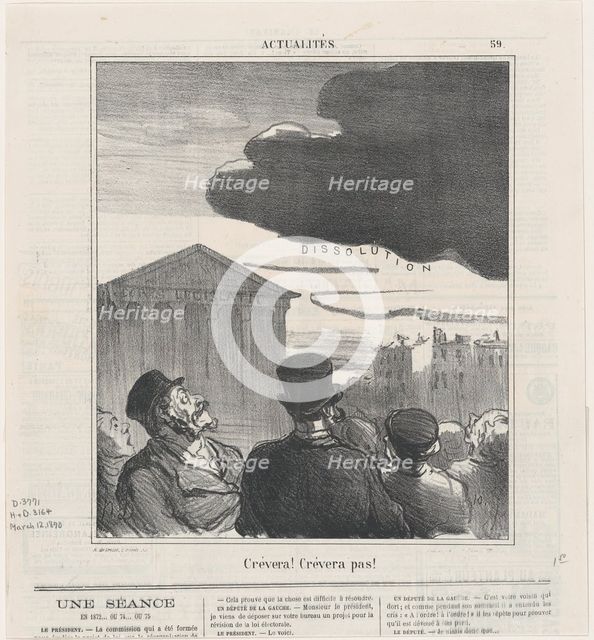Crèvera! Crèvera pas!, 1870. Creator: Honore Daumier.