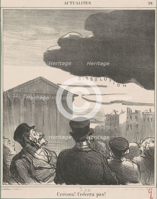 Crèvera! Crèvera pas!, 1870. Creator: Honore Daumier.