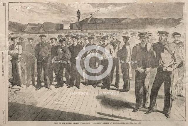 Crew of the United States Steam-Sloop "Colorado," Shipped at Boston, June 1861, 1861. Creator: Winslow Homer (American, 1836-1910).