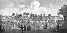 'Cricket at Moulsey Hurst; 1780 1890. Creator: Unknown